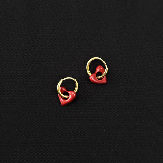 Flamenco Heart Huggies
